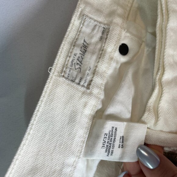 Denim & Supply Ralph Lauren Jeans Mens Size 36X32 White Denim Straight Pockets - Picture 4 of 7